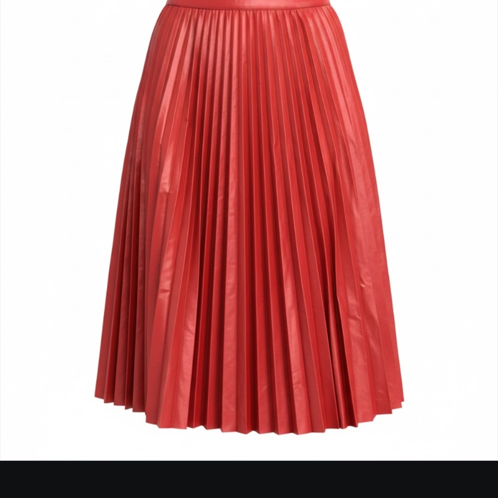 Alexia Admor Vibrant Red A-Line Leather Skirt size M
